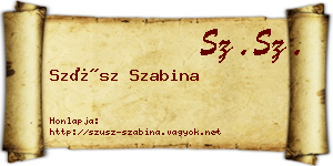 Szüsz Szabina névjegykártya